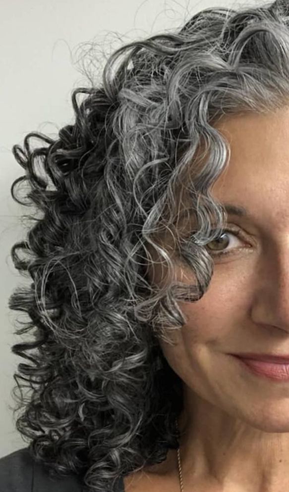 Thick Curly Collarbone Layers Thick Curly Collarbone Layers — Gray Natural Hair