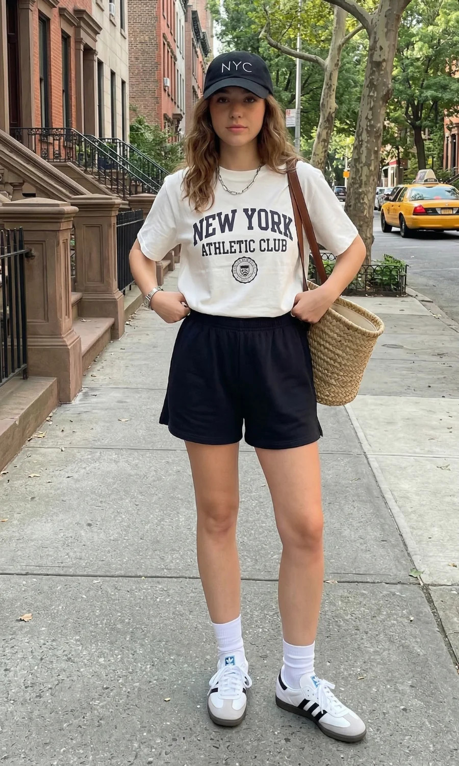 Graphic T-Shirt and Athletic Shorts for a Classic Sporty Look Graphic T-Shirt and Athletic Shorts for a Classic Sporty Look — Sporty Chic Outfits