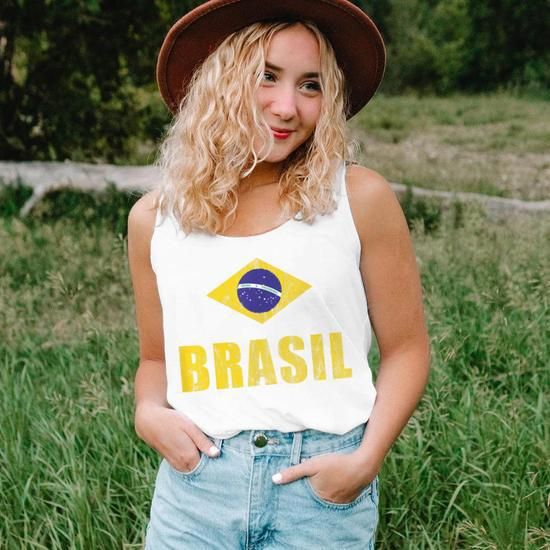Summer Casual: 'Brasil' Graphic Tank and Denim Shorts Summer Casual: 'Brasil' Graphic Tank and Denim Shorts — Brazil Outfits