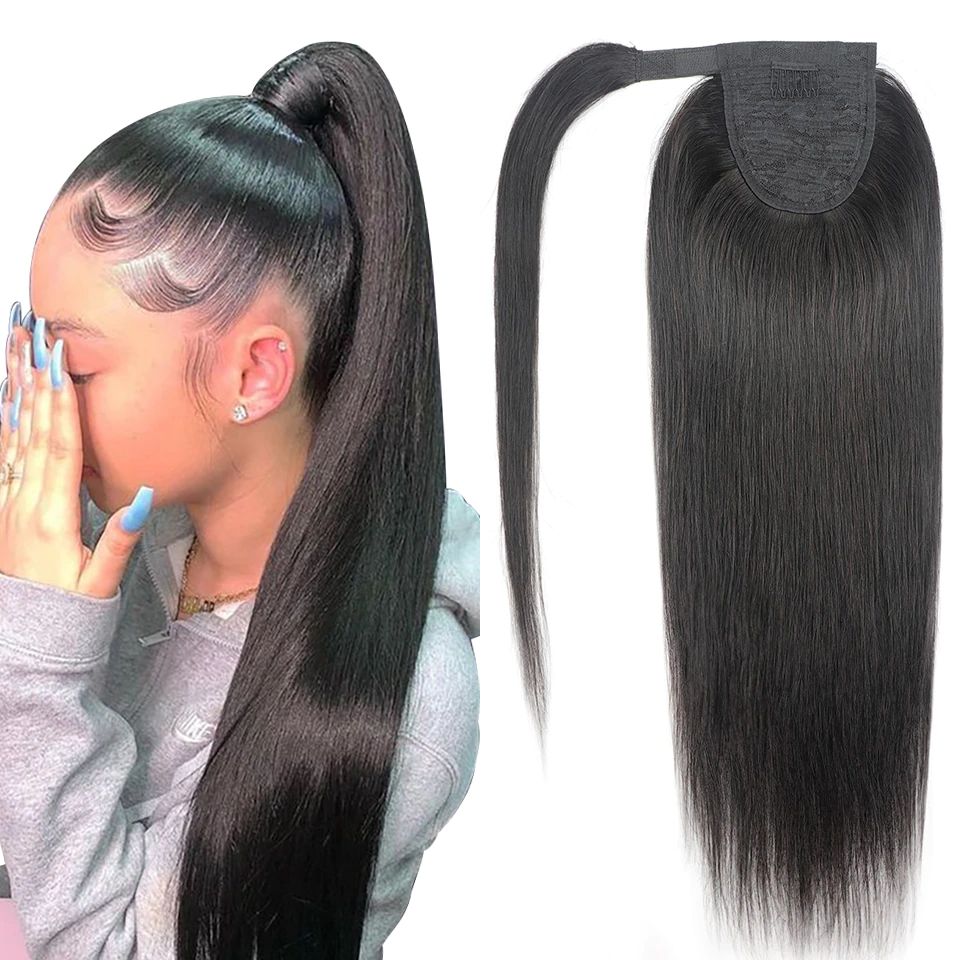 Sleek Ponytail With Wrap-Around Attachment — Ponytail with Extensions