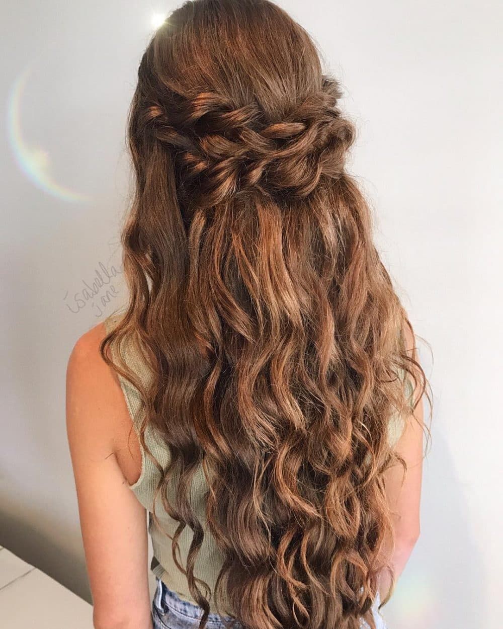 Half Updo with Braids and Waves — Sweet 16 Hairstyles