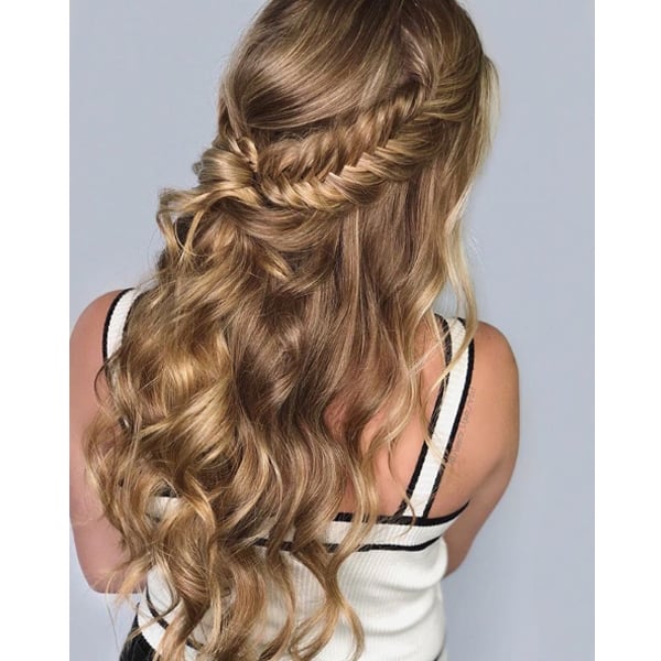 Fine Blonde Half Updo With Braids Fine Blonde Half Updo With Braids — Boho Hairstyles