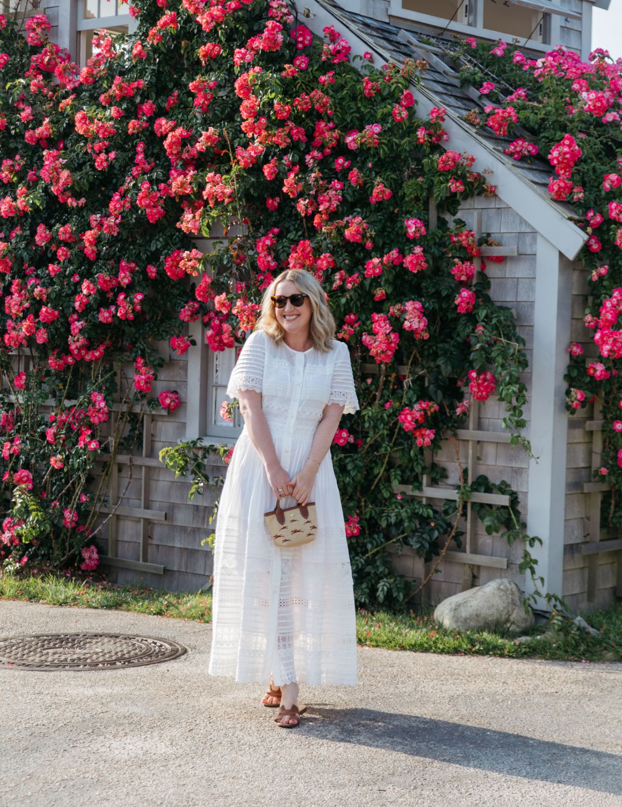 White Lace Midi Dress for a Summer Day Out — Nantucket Outfits