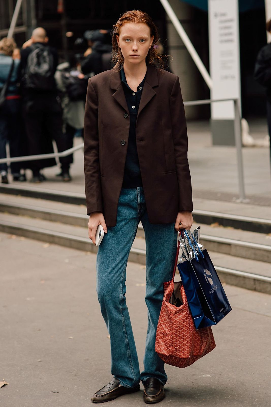 Business Casual Polish: Medium Wash Bootcut Jeans with Blazer and Polo Shirt Business Casual Polish: Medium Wash Bootcut Jeans with Blazer and Polo Shirt — Bootcut Jeans Outfits