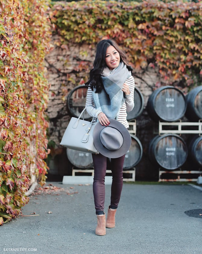 Striped Top and Plaid Scarf for Fall Comfort Striped Top and Plaid Scarf for Fall Comfort — Napa Outfits