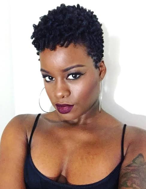 Short Black Ear Length Defined Curls — Perm Rod Set