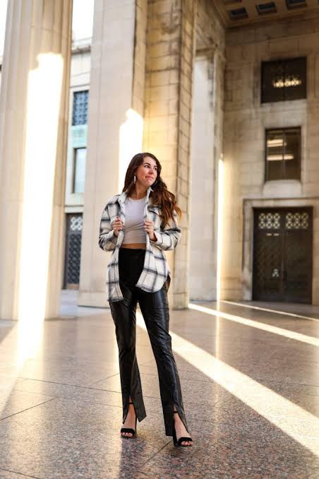 Fall Texture Play: Abercrombie Faux Leather Pants — Abercrombie Outfits