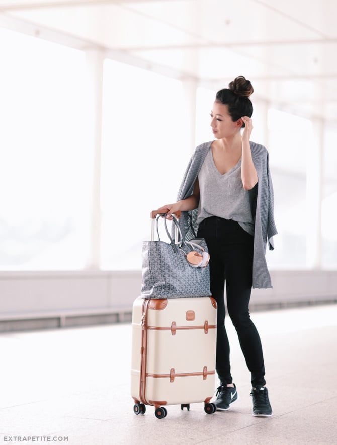 Longline Grey Cardigan with Skinny Trousers — Long Flight Outfits