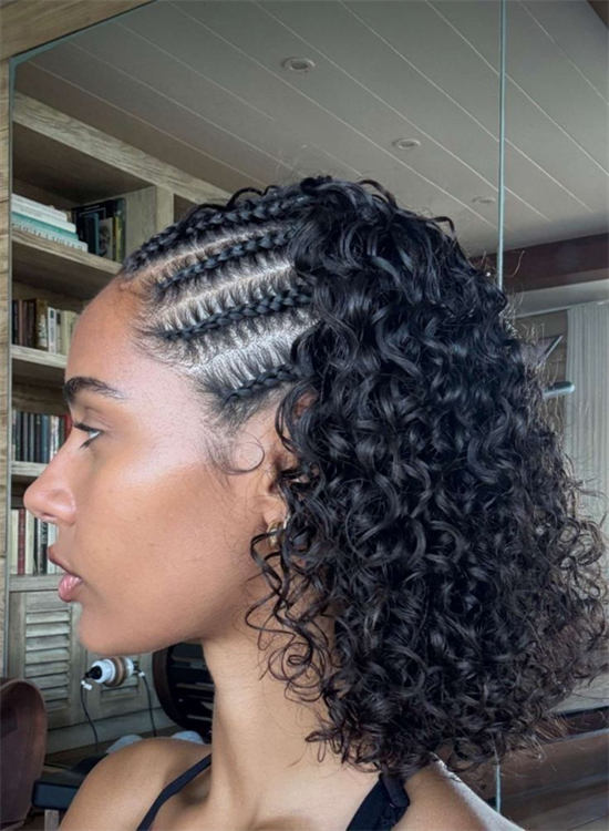 Cornrows to Loose Curly Braids Cornrows to Loose Curly Braids — Braids for Short Hair