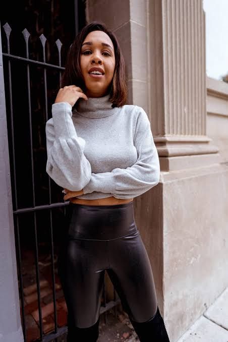 Textural Contrast: Turtleneck Sweater with Faux Leather Leggings — It Girl Outfits