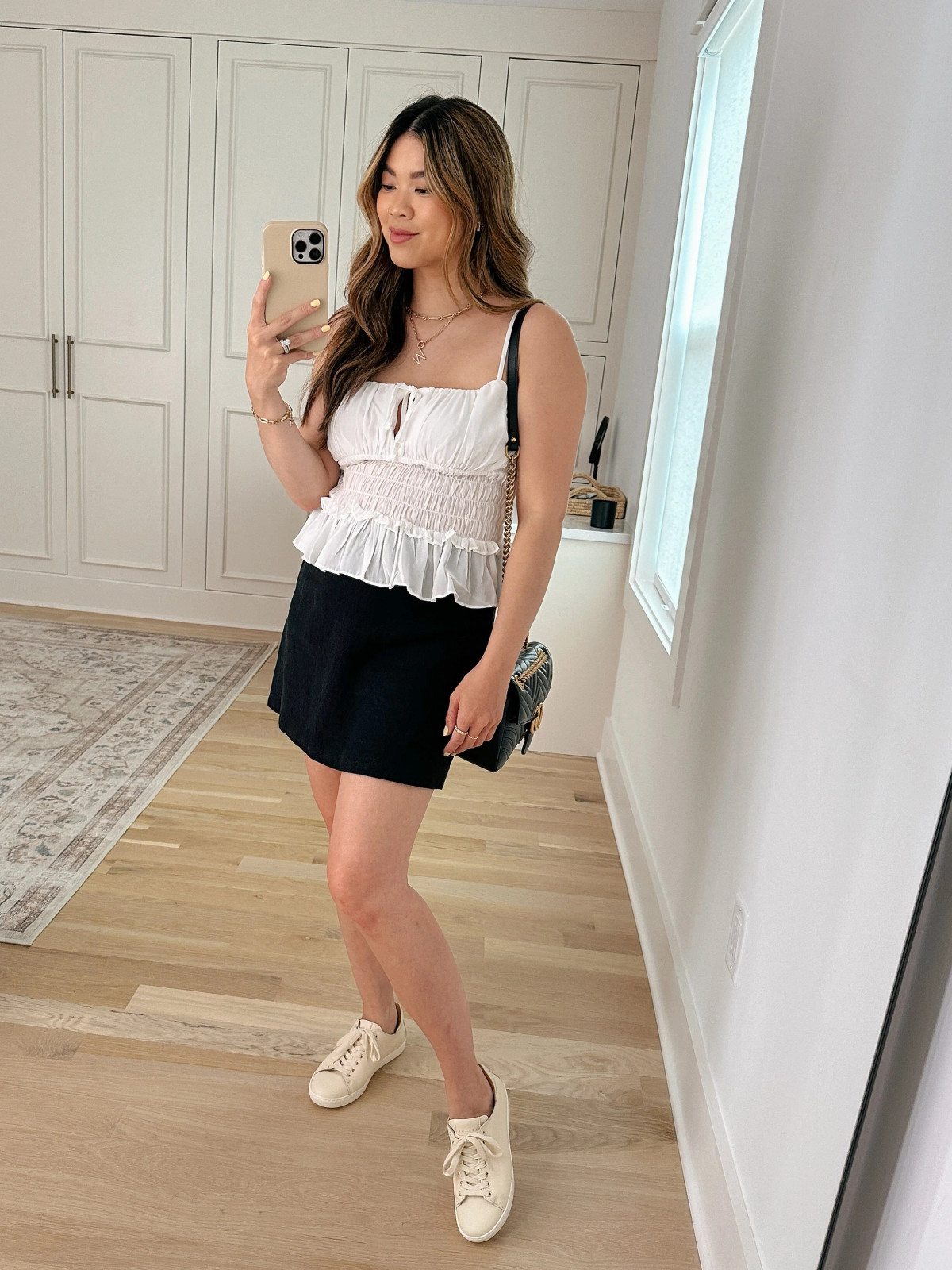 Casual Day Out: Abercrombie Smocked Camisole and Denim Skirt — Abercrombie Outfits
