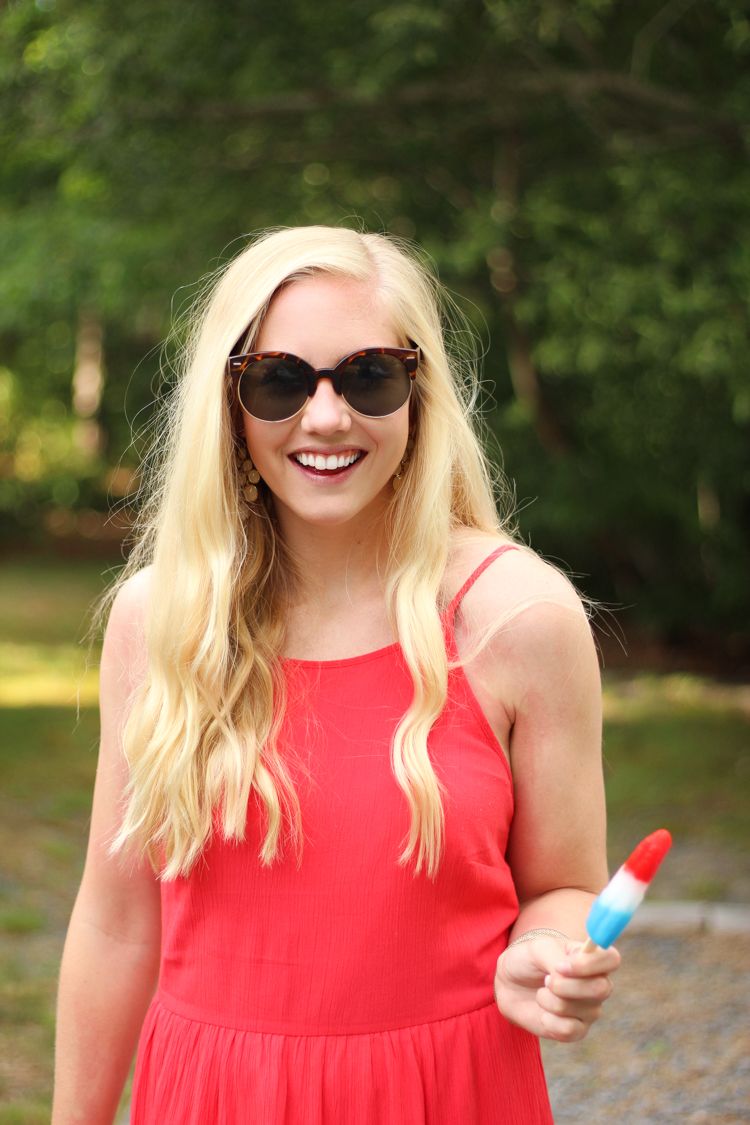 Red Textured Dress for Festive Summer Occasions Red Textured Dress for Festive Summer Occasions — Cape Cod Outfits