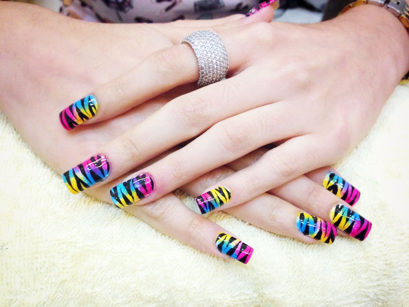 Zebra Print With Rainbow Stripes Visual Idea — Zebra Nails
