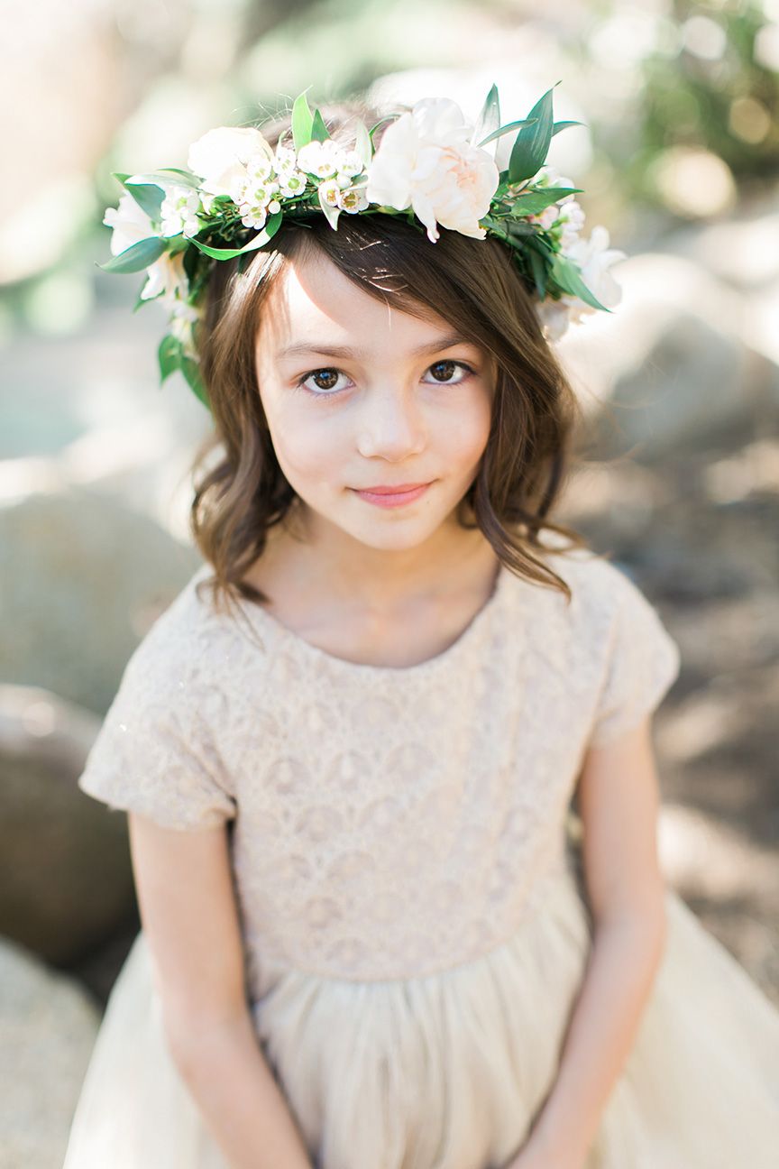 Braided Updo With Flower Crown Braided Updo With Flower Crown — Flower Girl Hairstyles