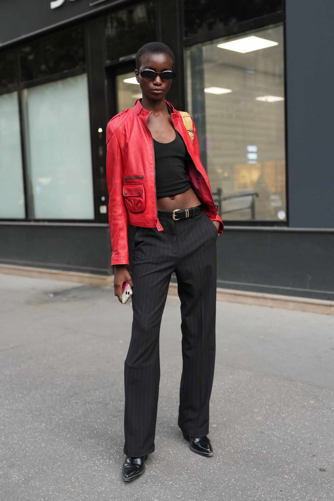 Casual Outfit Idea — Pinstripe Pants Outfits