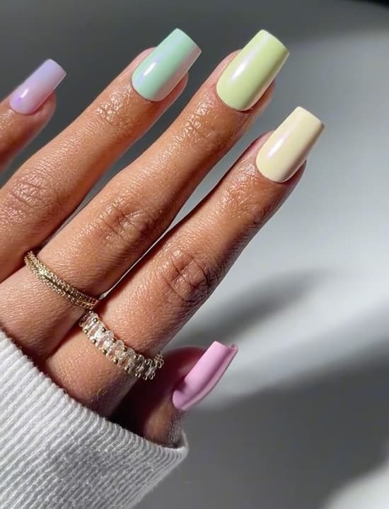 Glossy Subtle Shimmer Visual Idea Glossy Subtle Shimmer Visual Idea — Skittle Nails