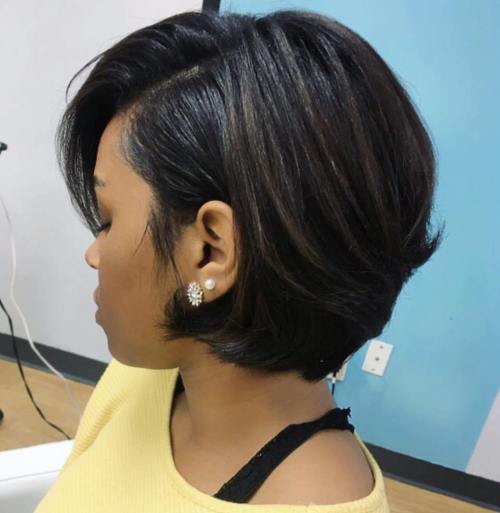 Chin Length Layered Bob With Smooth Layers — Haircuts for Black Women Over 60