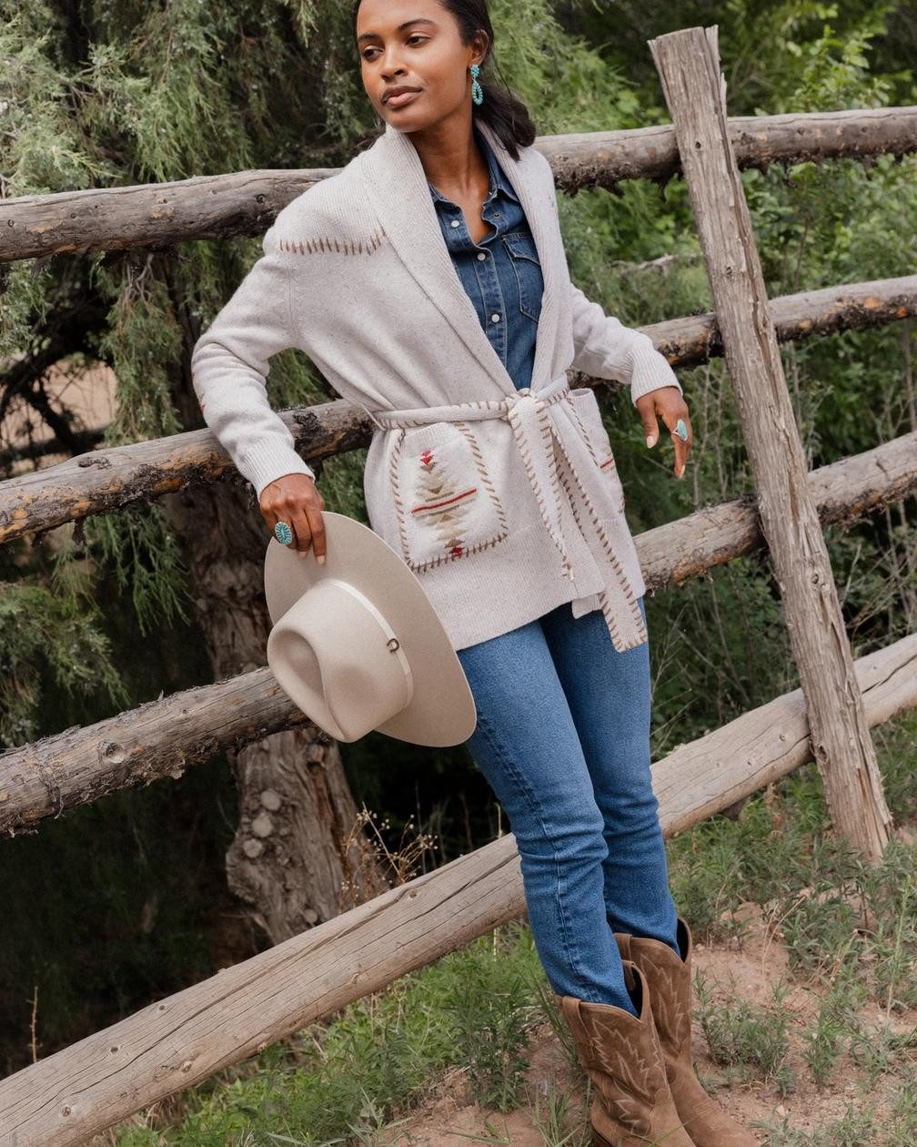 Embroidered Cardigan and Denim for Layered Ranch Comfort — Dude Ranch Outfits