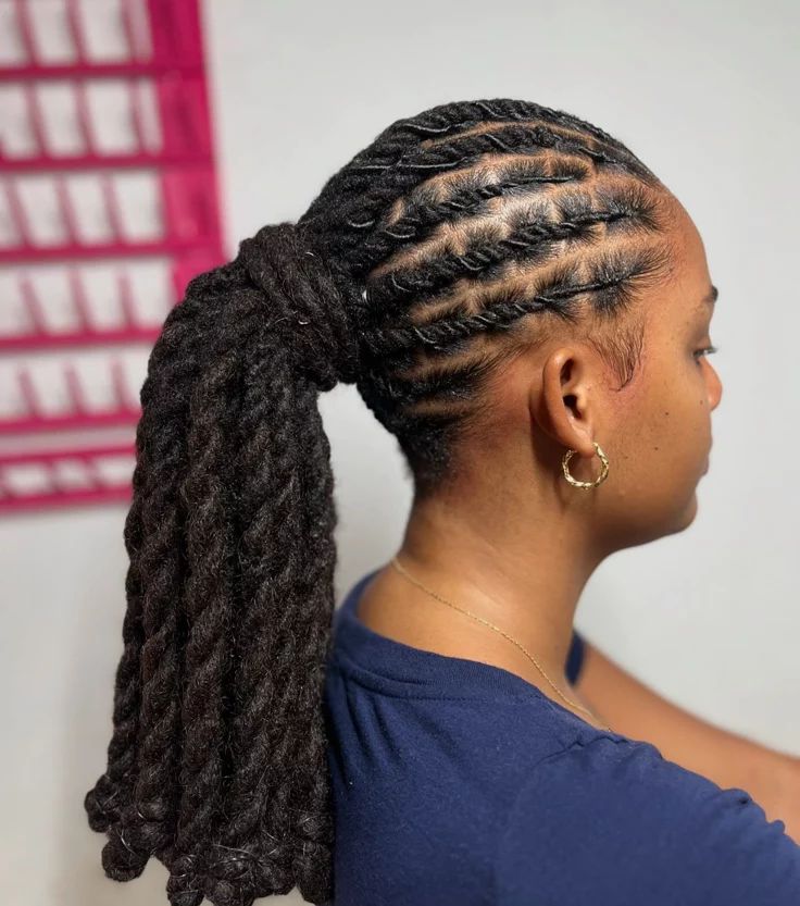 No Bangs Visual Idea — Loc Ponytail