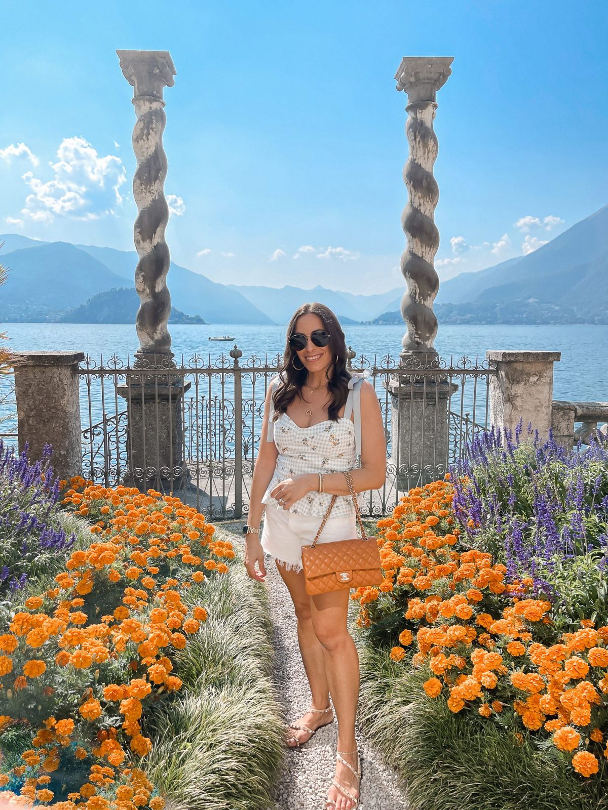 Floral Print Top and Shorts for an Elegant Lakeside Setting — Lake Outfits