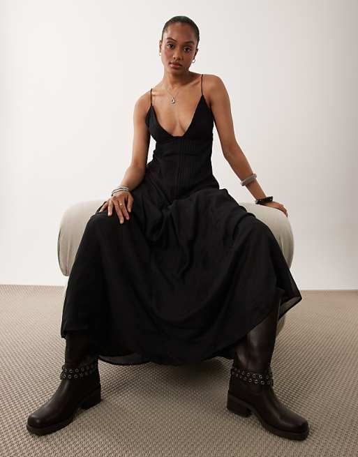 Black Flowy Maxi Slip Dress: Comfort Tradeoff Black Flowy Maxi Slip Dress: Comfort Tradeoff — Dresses for Tall Women