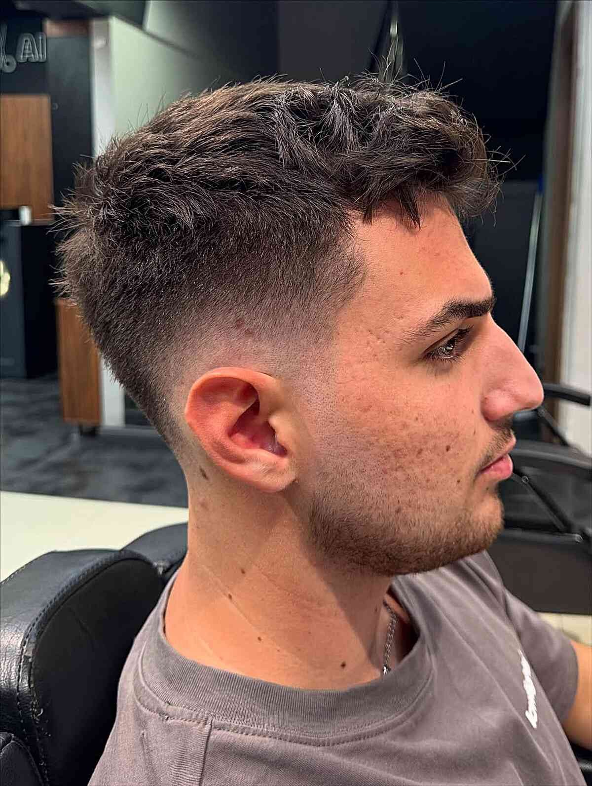 Textured And Messy Visual Idea Textured And Messy Visual Idea — Low Taper Fade Straight Hair