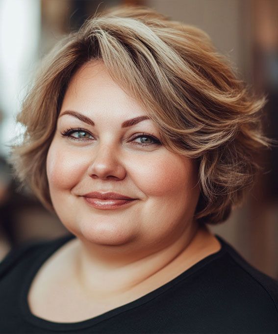 Layered Bob Visual Idea — Hairstyles for Double Chin