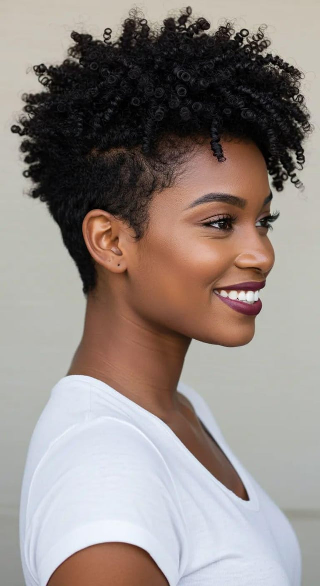 Natural Curls with Cropped Taper — Tapered Cut for Black Women