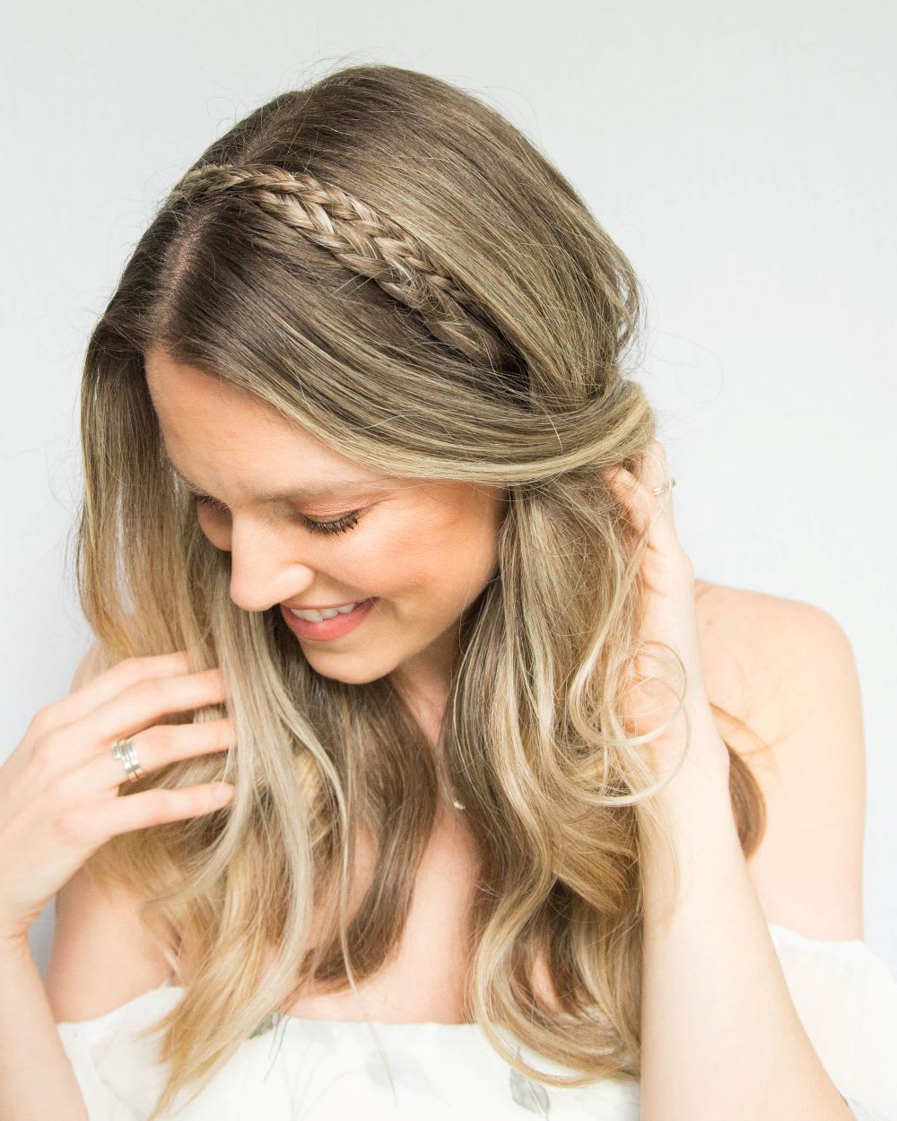 Collarbone Loose Waves With Braided Headband — Headband Hairstyles