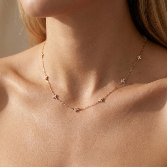 Flower Charm Necklace for Feminine Charm — Dainty Gold Necklaces