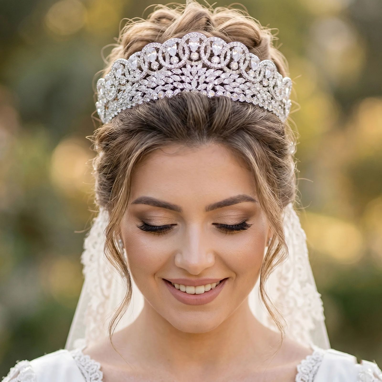 Elegant Updo with Braided Elements — Wedding Hairstyles with Tiara
