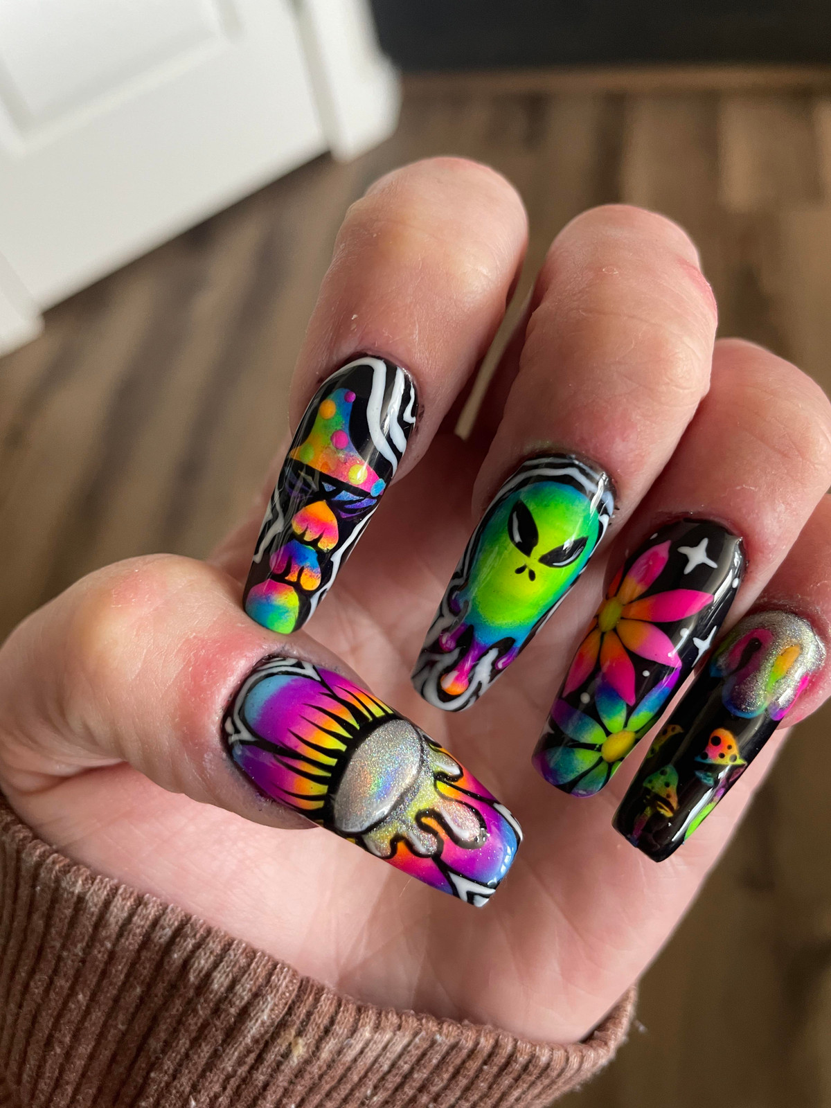 Psychedelic Festival Rave Visual Idea Psychedelic Festival Rave Visual Idea — Rave Nails