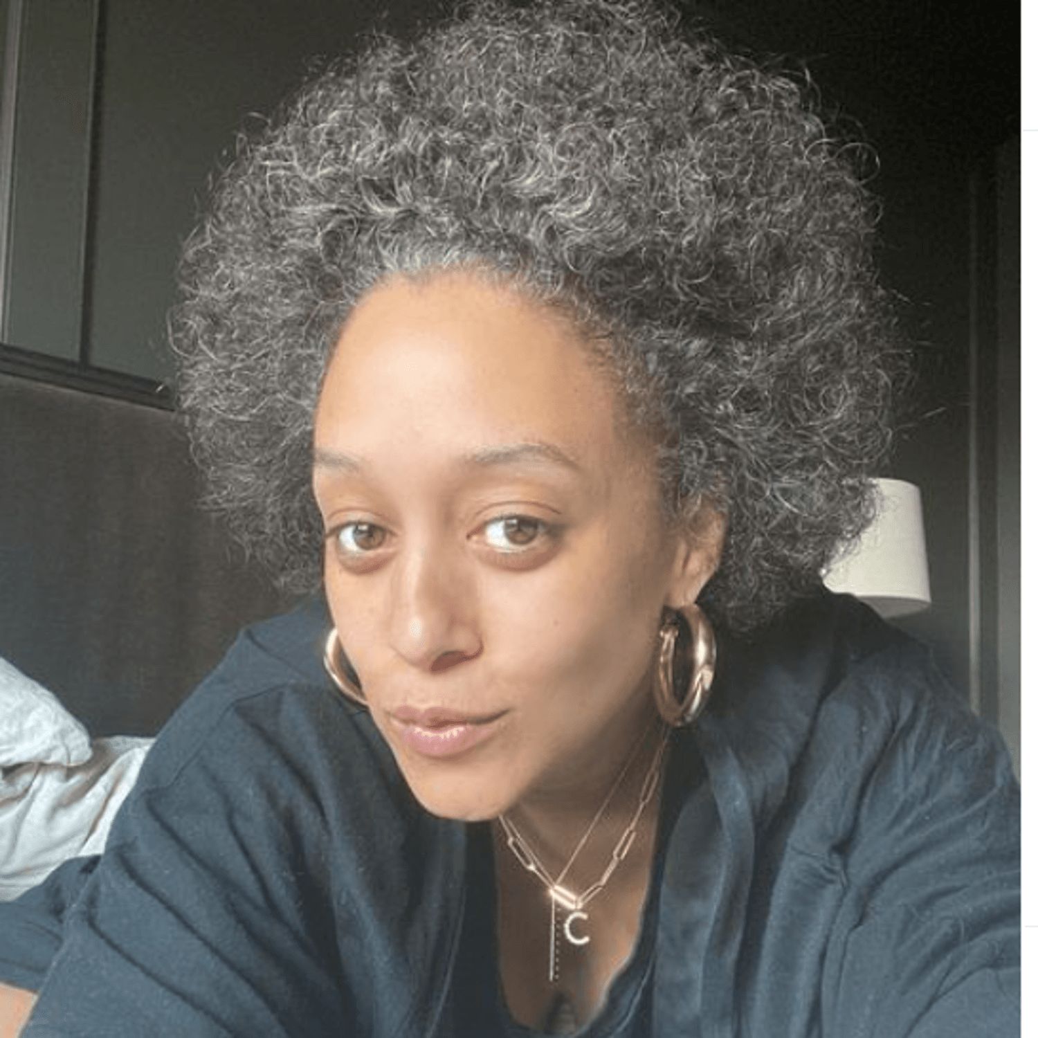 Layered Gray Bob With Soft Waves Layered Gray Bob With Soft Waves — Gray Natural Hair