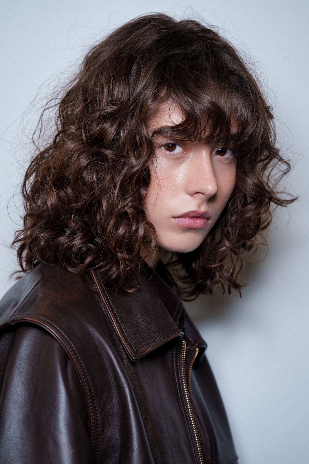 Shaggy Lob With Textured Curly Bangs — Natural Hair with Bangs