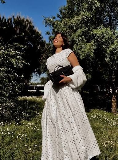 A-Line Midi Dress with Draped Cardigan for Casual Daytime A-Line Midi Dress with Draped Cardigan for Casual Daytime — Polka Dot Dresses