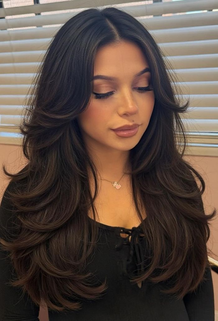 Dark Brown With Subtle Highlights Visual Idea — Haircuts for Heart Shaped Faces