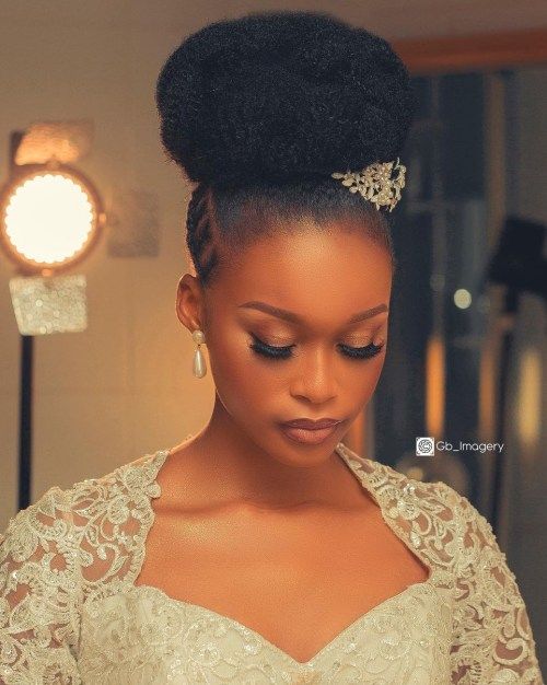 Celebratory Voluminous Natural Afro — Natural Hair Wedding Styles