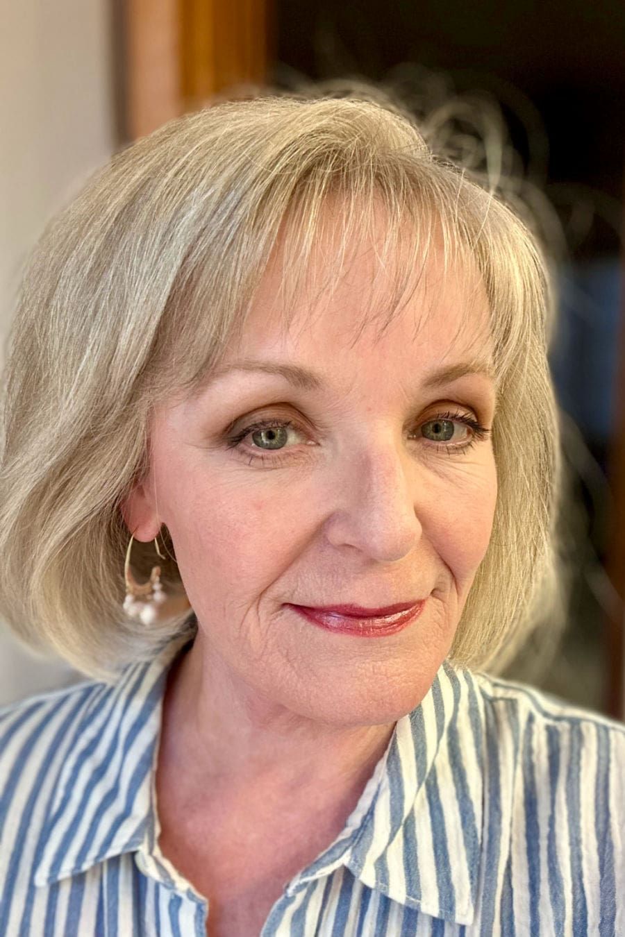 Feathered Light Blonde Bob Feathered Light Blonde Bob — Haircuts for Women Over 60