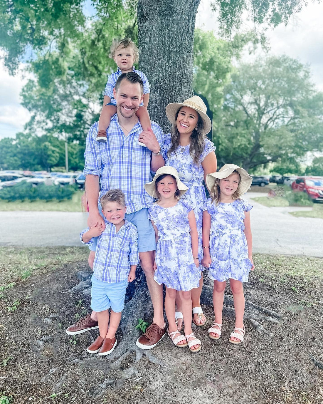 Plaid and Floral Fusion: Casual Outdoor Family Style — Matching Family Outfits