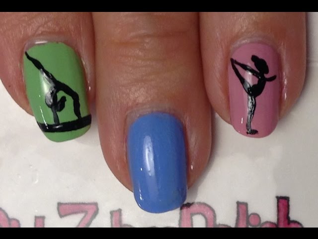 Gymnast Silhouette Glossy Nails Gymnast Silhouette Glossy Nails — Gymnastics Nails