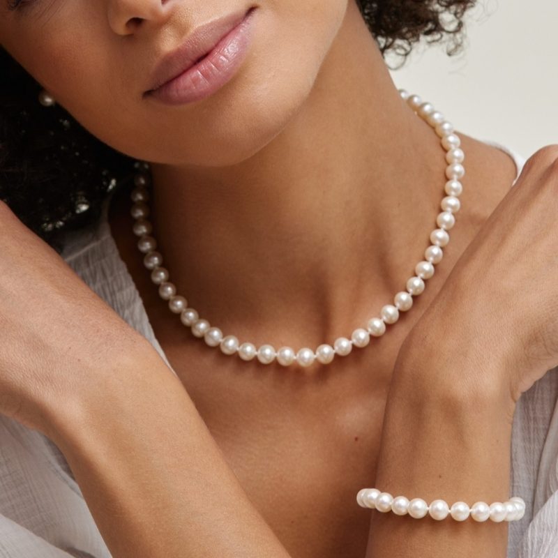 Textured Fabric Outfit Idea — Pearl Jewelry