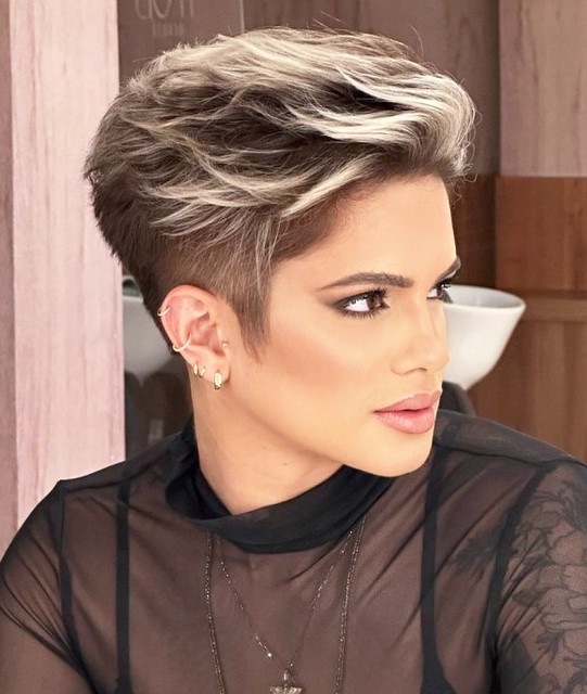 Undercut Pixie With Pompadour Bangs