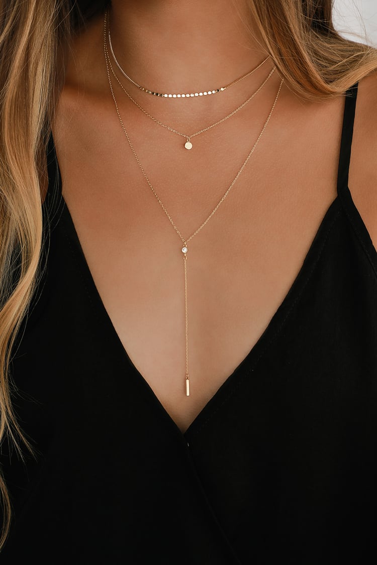 Black Camisole Outfit Idea Black Camisole Outfit Idea — Layered Necklaces