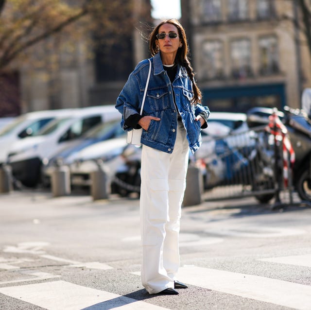 Denim Jacket with Cargo Pants and Crossbody Bag Denim Jacket with Cargo Pants and Crossbody Bag — Jean Jacket Outfits