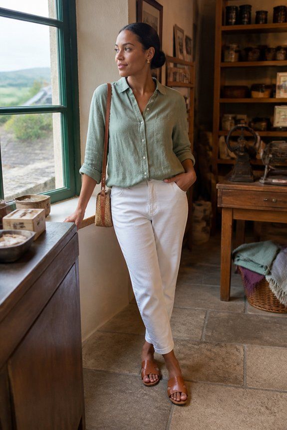 Linen Shirt and Cropped Trousers for Daytime Ease — Ireland Outfits