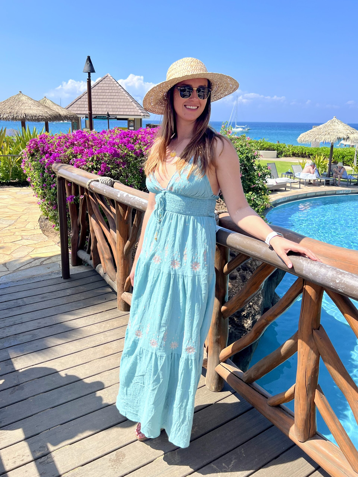 Aqua Blue Tiered Maxi Dress by the Pool Aqua Blue Tiered Maxi Dress by the Pool — Maui Outfits