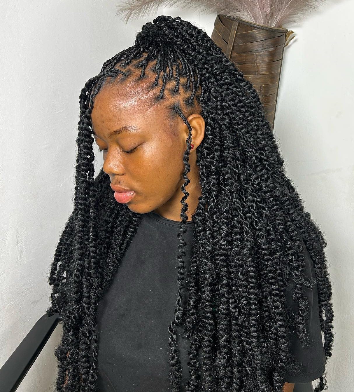 High Ponytail Style for Long Black Twists — Passion Twists