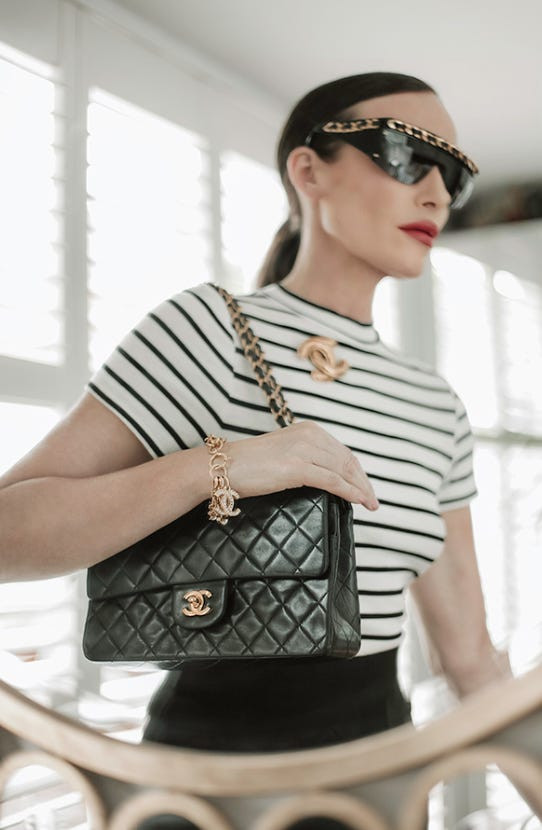 Classic Black and White Stripes with a Quilted Chanel Bag Classic Black and White Stripes with a Quilted Chanel Bag — Chanel Bag Outfits