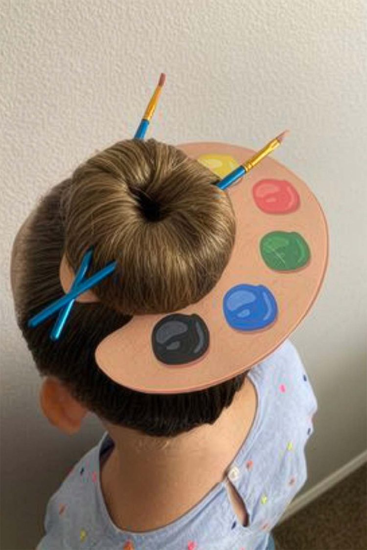 Artistic Painter's Palette Buns — Crazy Hair Day Ideas