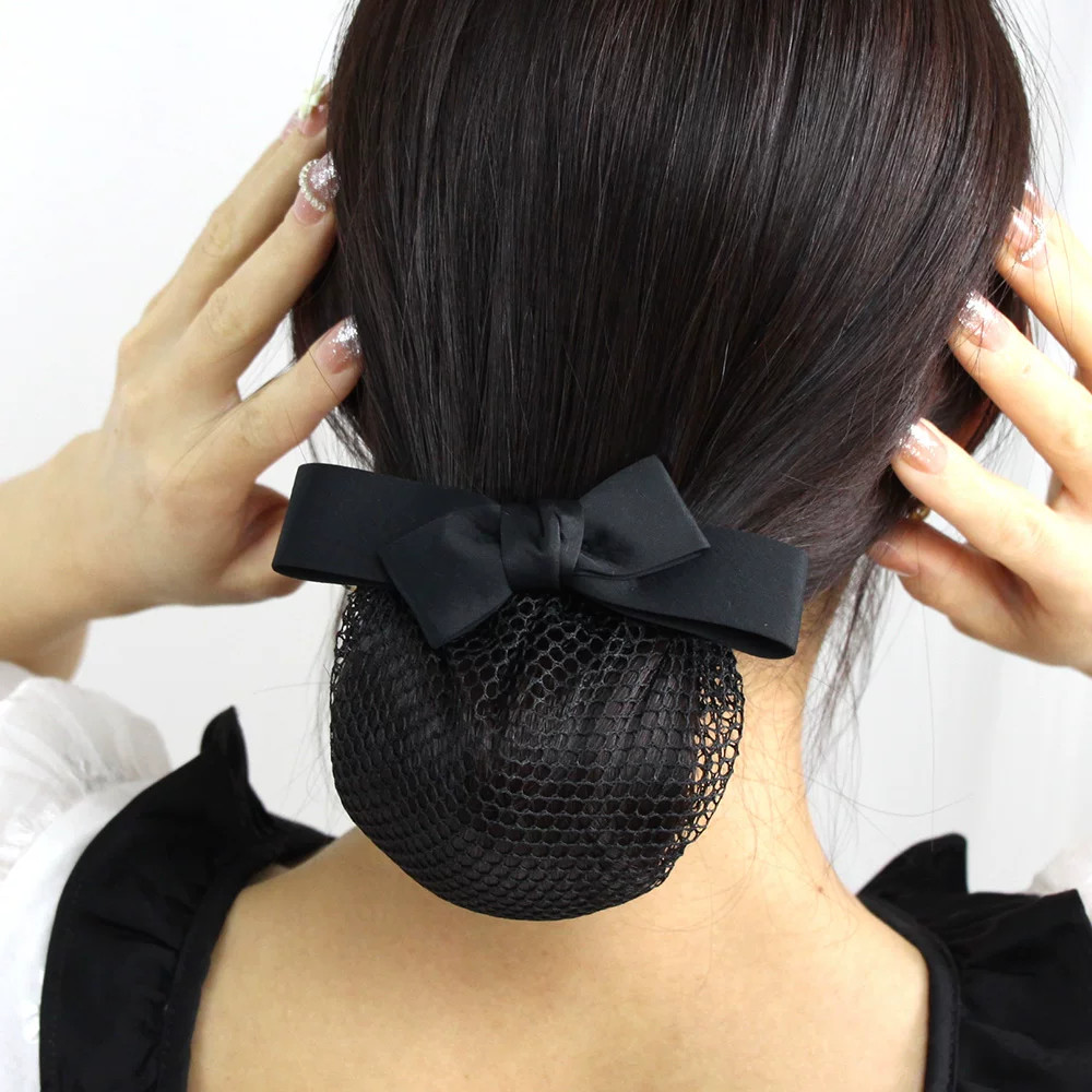 Bun with Elegant Velvet Bow Accent — Hairstyles for Flight Attendants